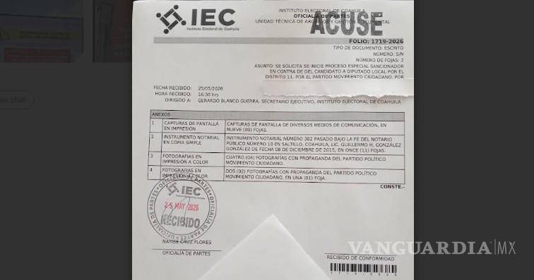 $!La denuncia fue presentada ante el IEC.