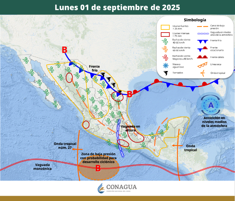 $!Esta será la trayectoria del Primer Frente Frío de 2025 en México