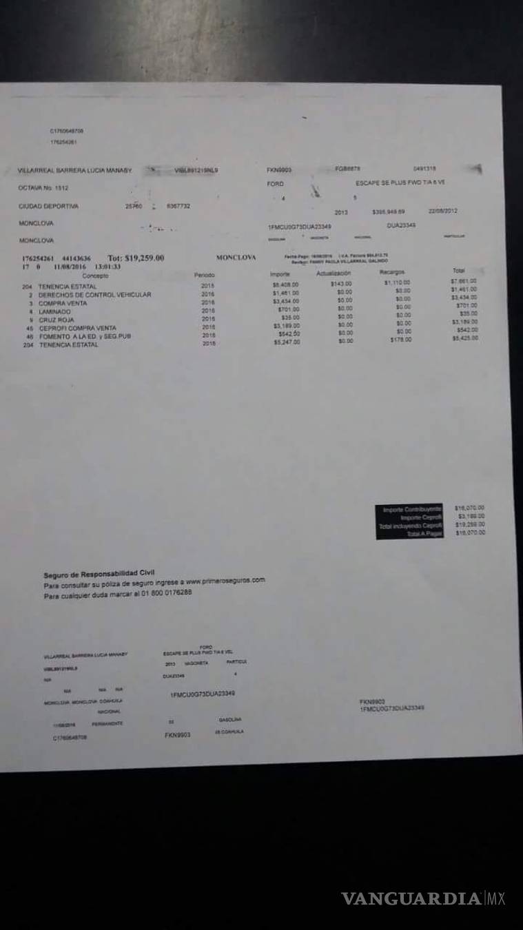 $!Diputado de Coahuila presenta documentación y asegura que su hija no es propietaria de la camioneta con droga