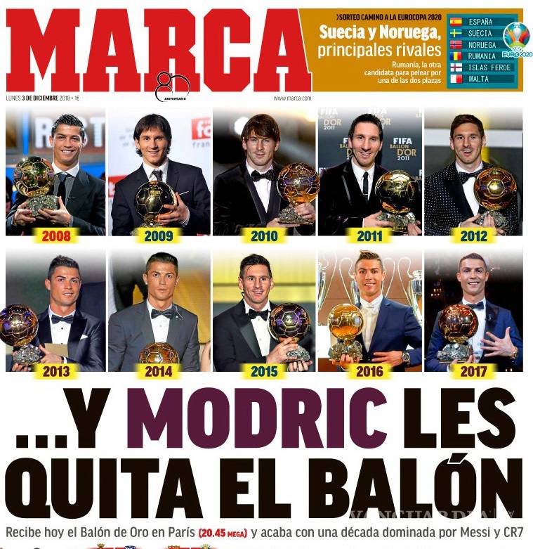 $!Ni Cristiano Ronaldo, ni Lionel Messi, ¡Luka Modric es el ganador del Balón de Oro!