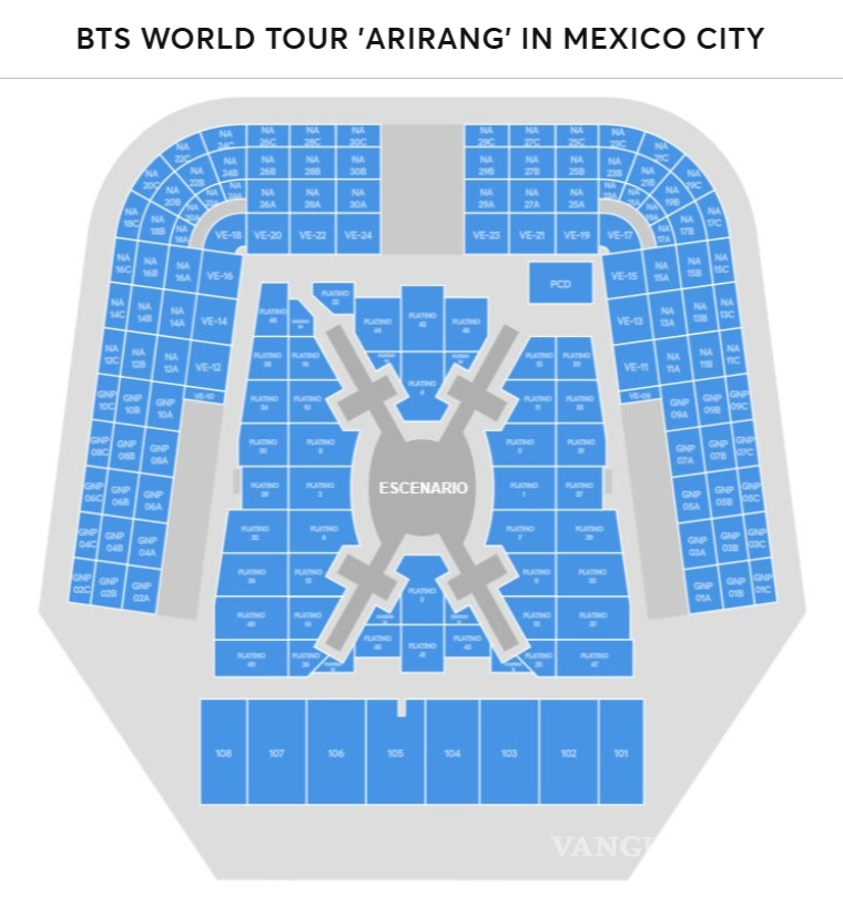 $!Ticketmaster revela mapa del escenario 360° de BTS para México; Profeco exige precios claros a Ocesa