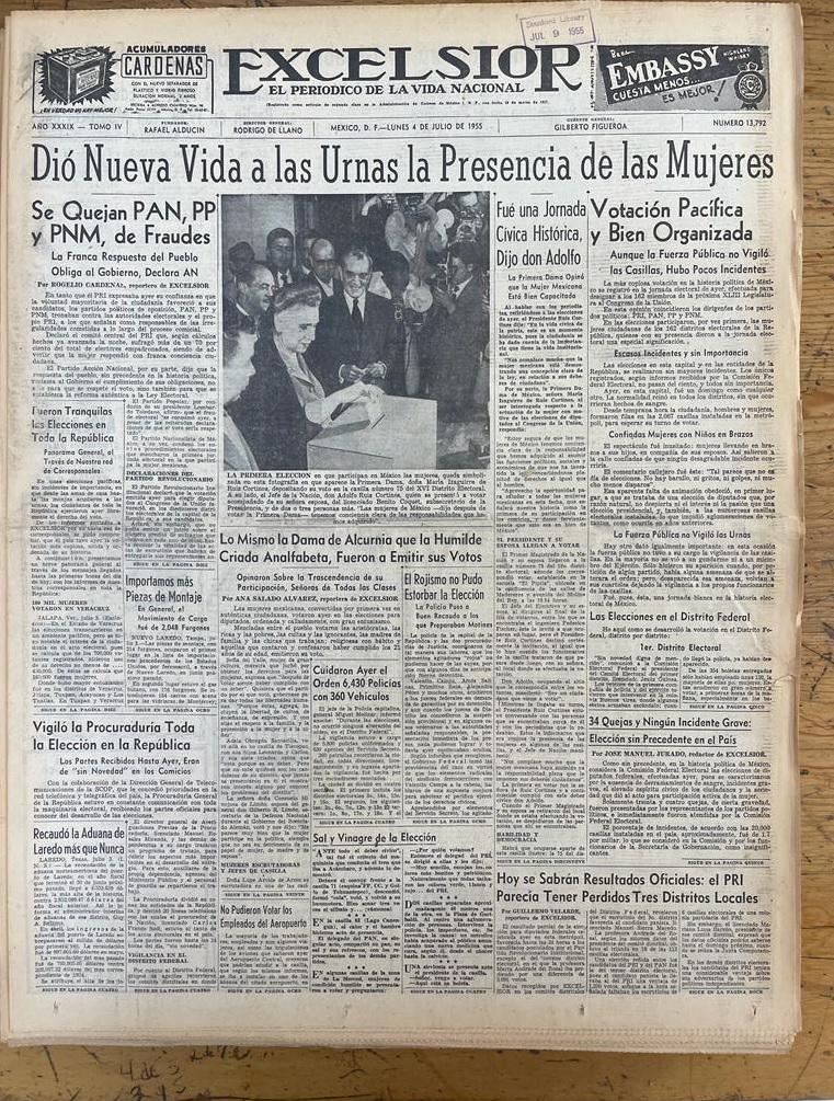 $!Diarios de la época resaltaron la noticia como uno de los grandes cambios en la historia política de México.