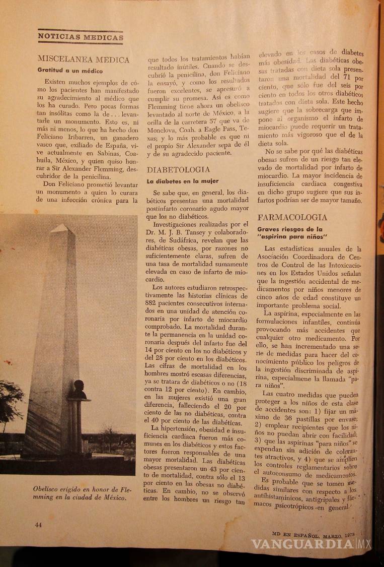 $!La historia detrás del busto de Sir Alexander Fleming