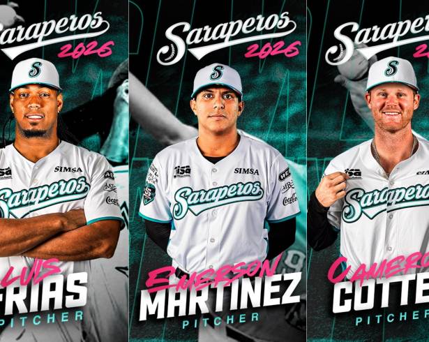 Saraperos de Saltillo suma a Luis Frías, Emerson Martínez y Cameron Cotter para apuntalar su bullpen rumbo a la próxima temporada.