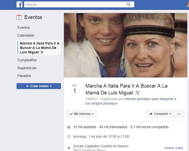 $!Organizan en Facebook marcha a Italia para buscar a mamá de Luis Miguel