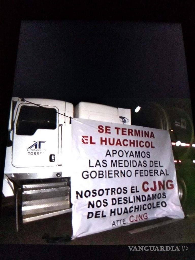 $!“Se termina el huachicol, apoyamos medidas del gobierno, atentamente Cártel Jalisco Nueva Generación”
