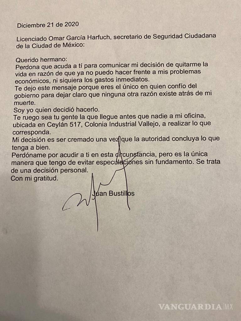 $!Se suicida el periodista Juan Ramón Bustillos en la CDMX; deja carta a Omar García Harfuch