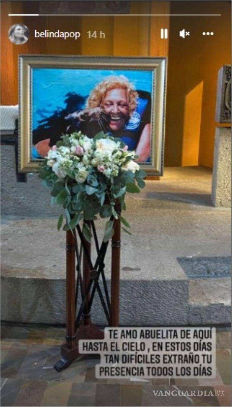 $!Belinda dedica una ‘Storie’ en memoria de su abuela quien falleció el pasado febrero de 2021