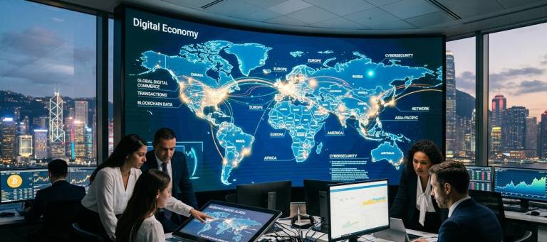 Imagen creada a través de inteligencia artificial. En opinión de Zorka Milin la digitalización de la economía mundial puso de manifiesto la insuficiencia del sistema tributario internacional.