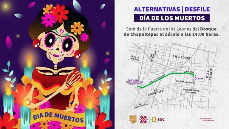 $!Día de Muertos en la CDMX; las rutas, horarios y alternativas viales para los desfiles
