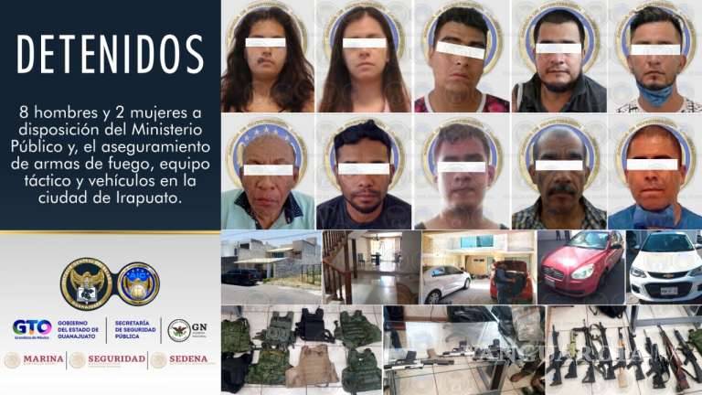 $!Caen 10 presuntos miembros de grupo delictivo en Guanajuato