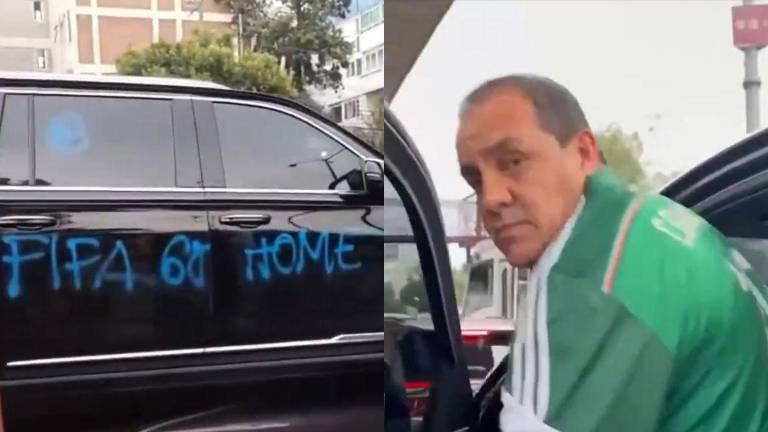 Integrantes de la Asamblea Antimundialista interceptaron a Cuauhtémoc Blanco antes del México vs Inglaterra y vandalizaron la camioneta en la que viajaba.