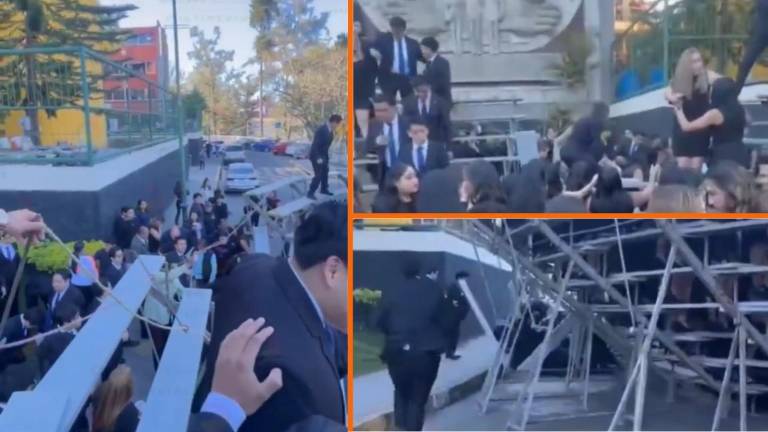 Se reportó el colapso de la estructura utilizada para la toma de fotografía de los estudiantes que concluían el curso en la Facultad de Derecho de la Universidad Veracruzana (UV) en la ciudad de Xalapa.