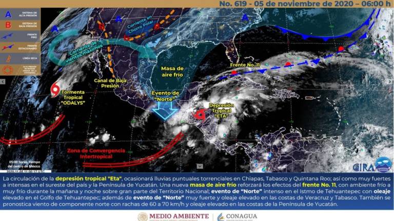 $!Alerta por lluvias torrenciales en Tabasco, Chiapas y Quintana Roo