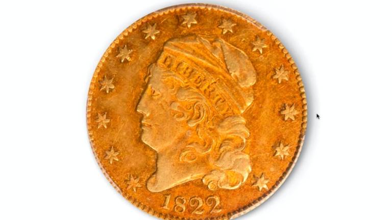$!Subastan en Las Vegas una moneda de oro de 1822 en 8.4 mdd