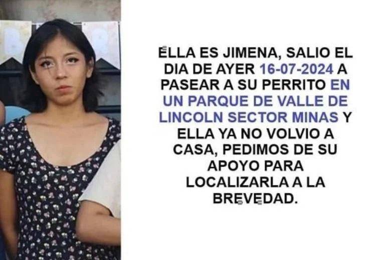 $!Encuentran sin vida a Jimena Jaquelín en Nuevo León, salió a pasear a su perrito