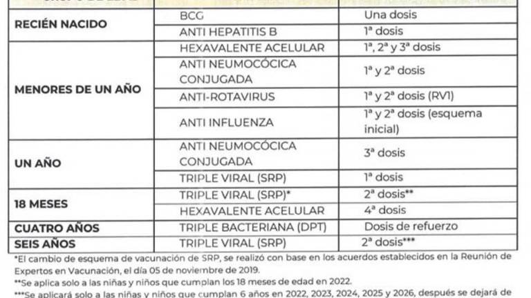 ¿Conoces los cambios en la cartilla de vacunación de menores? Pediatra