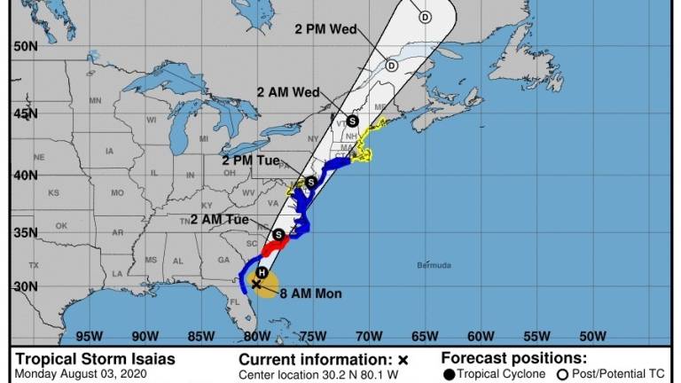 $!Isaias gana fuerza, podría golpear las Carolinas como huracán categoría 1