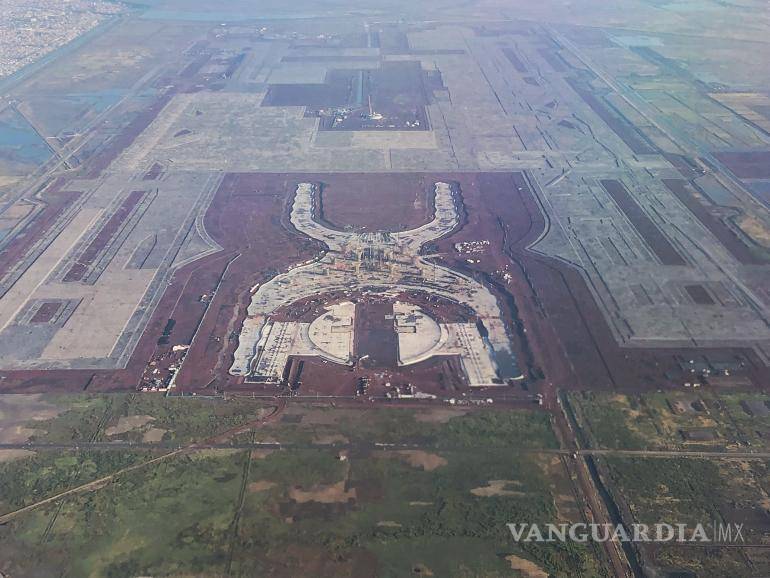 $!Vista aérea de la construcción del Nuevo Aeropuerto Internacional de México.