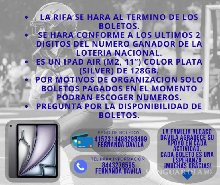 $!El iPad fue donado por el DIF Saltillo para que la familia de Emiliano pueda recaudar fondos.
