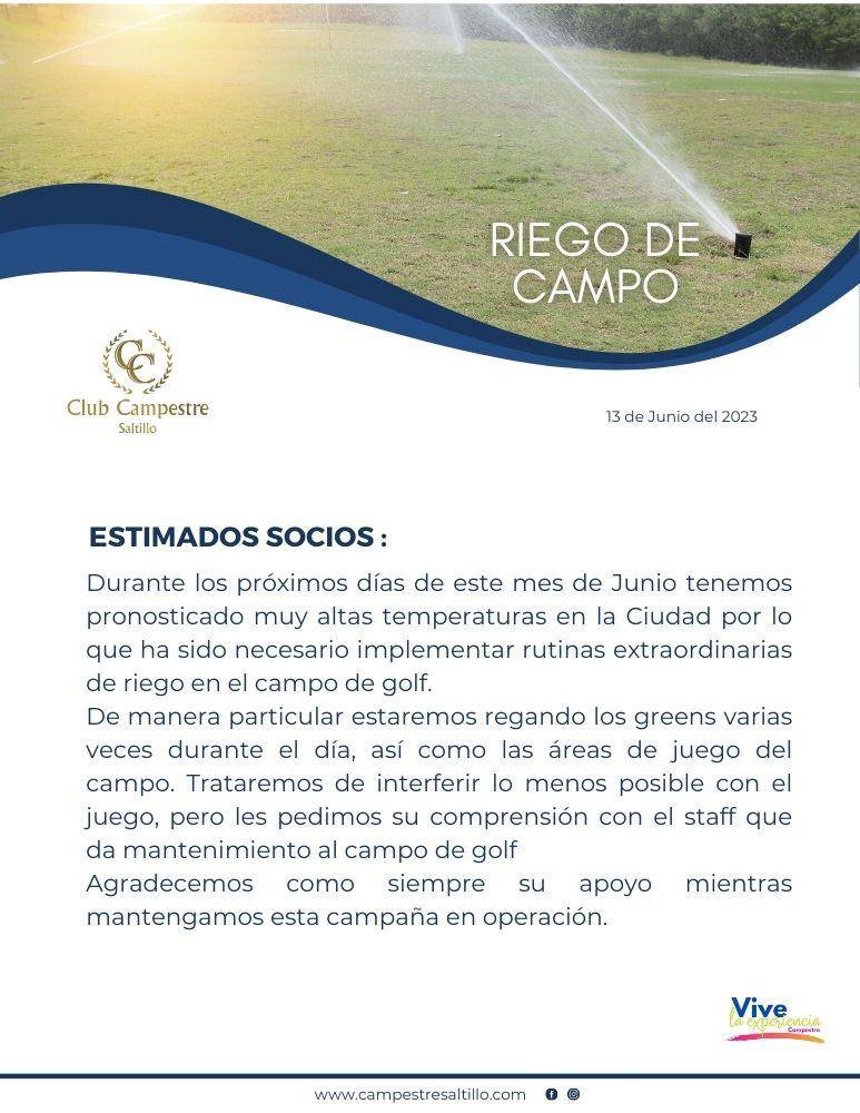 $!Comunicado del Club Campestre Saltillo.