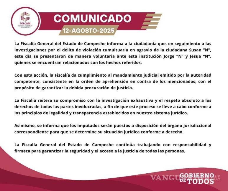 $!Dos presuntos implicados en caso de violación grupal contra Susan Saravia se entregan voluntariamente