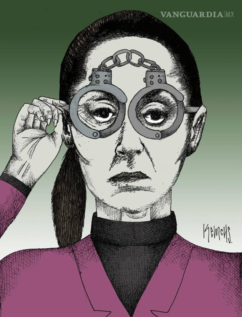 Presidenta, mirando a manifestantes