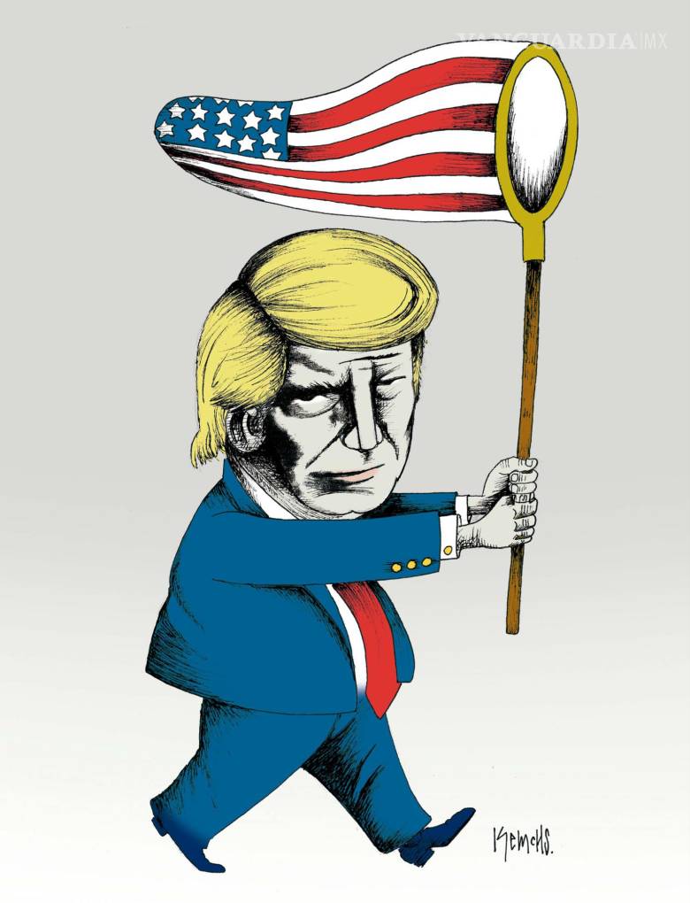 Trump, bandera en alto