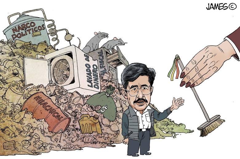 Hugo Gutiérrez y su bastón de mando