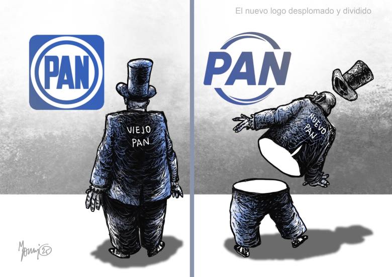 PAN: El nuevo logo desplomado y dividido