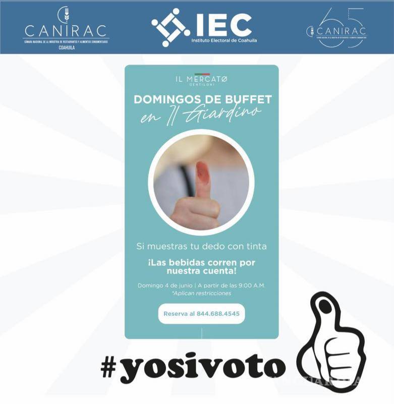 $!Restaurantes y museos incentivan el voto en Saltillo con promociones y descuentos
