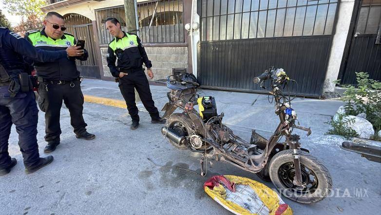 $!La motocicleta, fue trasladada a un corralón mientras se realizan los trámites legales correspondientes.