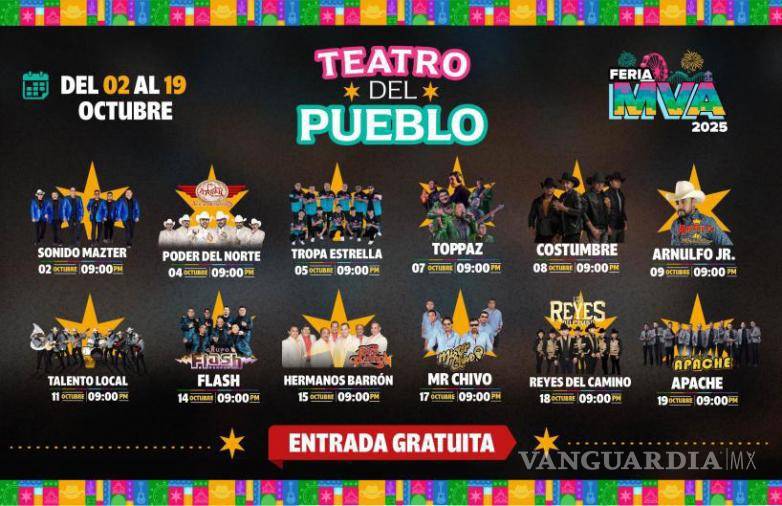 $!Varios conciertos serán gratuitos durante la Feria 2025, incluyendo presentaciones de Poder del Norte, Tropa Estrella y Grupo Toppaz.
