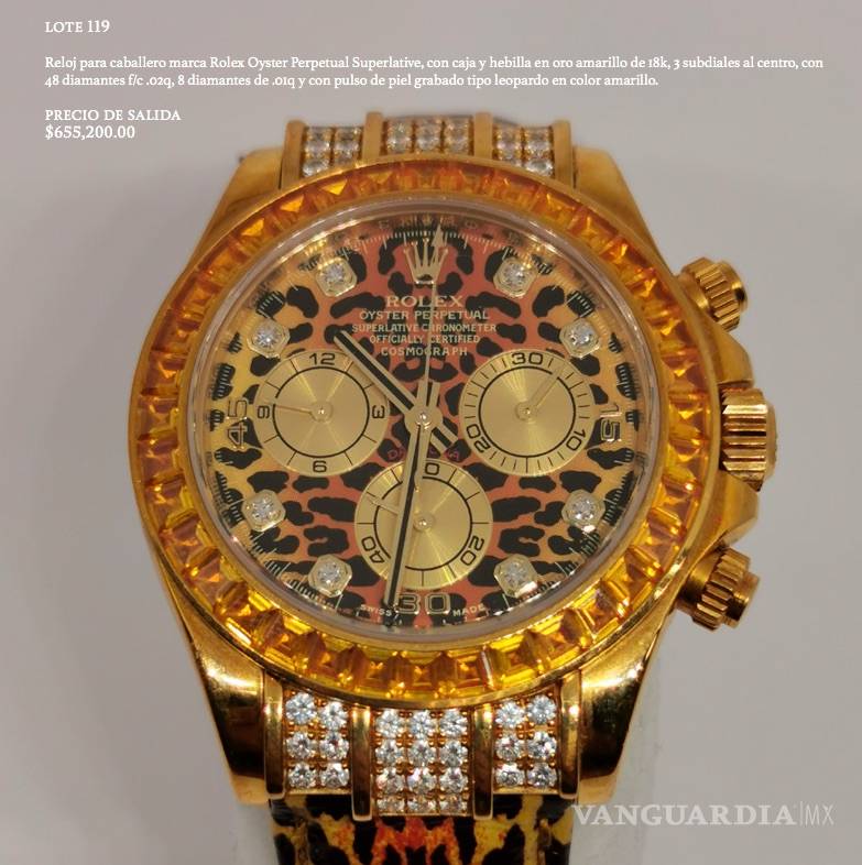 $!Las joyas del Narco que subastarán en Los Pinos: pulseras de 2 millones, relojes de 1 millón y más
