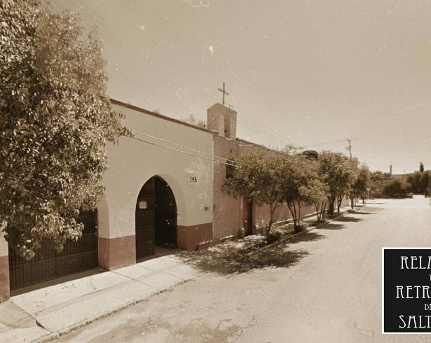 Facha del casco de Rancho de Peña, ahí la capilla del casco del Rancho de Peña, uno de los últimos vestigios físicos del lugar.