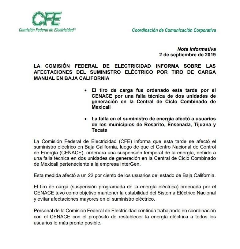 $!Mega apagón en Tijuana, Rosarito y Tecate, en Baja California afectó a 31 mil habitantes de BC