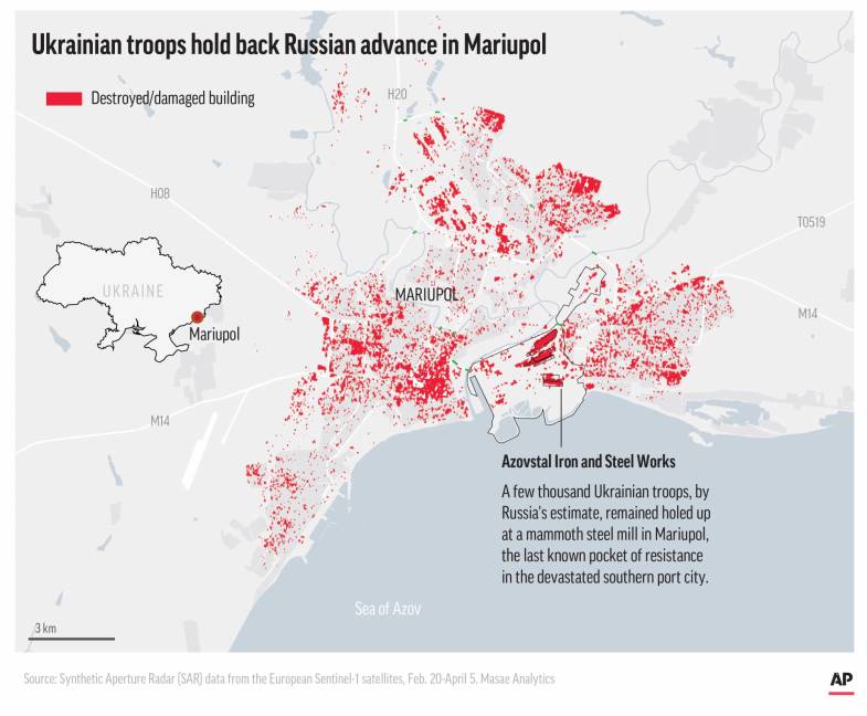 $!Miles de soldados ucranianos permanecieron escondidos en la planta metalúrgica Azovstal de Mariúpol, símbolo de la resistencia ucraniana a la invasión rusa.