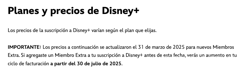 $!Aumentan precios de Disney+ a partir de julio 2025: ¿Para quiénes aplica y cuáles son los nuevos costos?