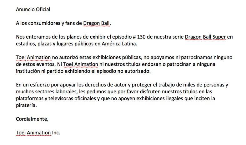 $!En CDMX no se transmitirá Dragon Ball Super porque productora no lo autoriza: Mancera