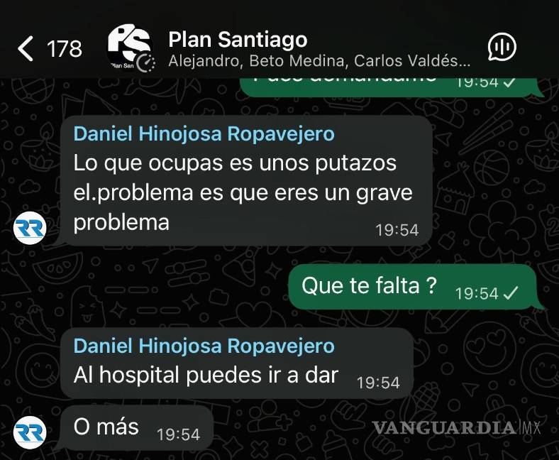 $!Amenaza soezmente a quien osa criticarlo en los chats que él mismo forma para promoverse y luego se vale de su solovino José Múzquiz para sacarlo de “sus” chats.