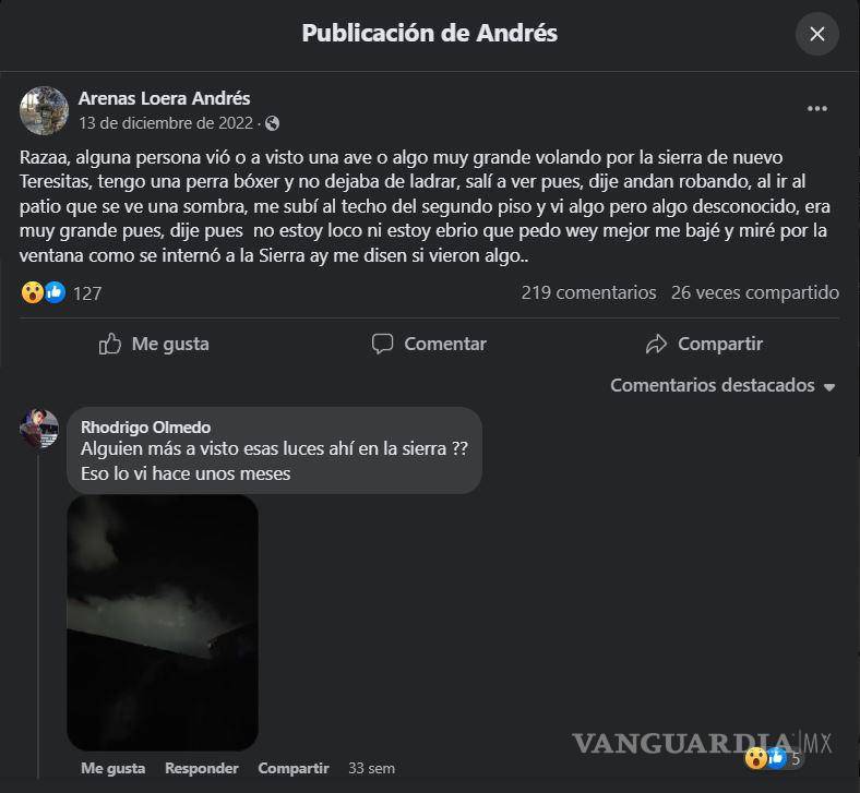 $!Aseguran saltillenses haber visto a ‘hombre pájaro’ en alrededores de Sierra de Zapalinamé.