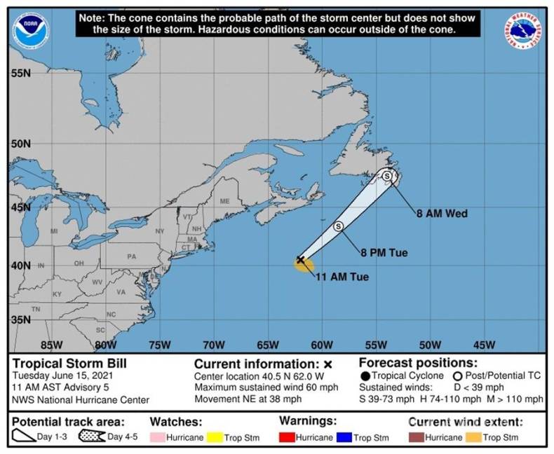 $!Se forma Bill, segunda tormenta tropical del Atlántico