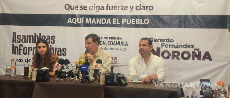 $!Durante el encuentro, Noroña recordó que las asambleas de Morena se realizan cada fin de semana en distintas regiones del país.