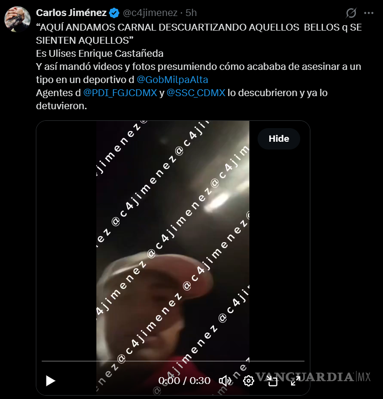 $!Joven presume por error a su madre que degolló a un hombre en Milpa Alta, CDMX