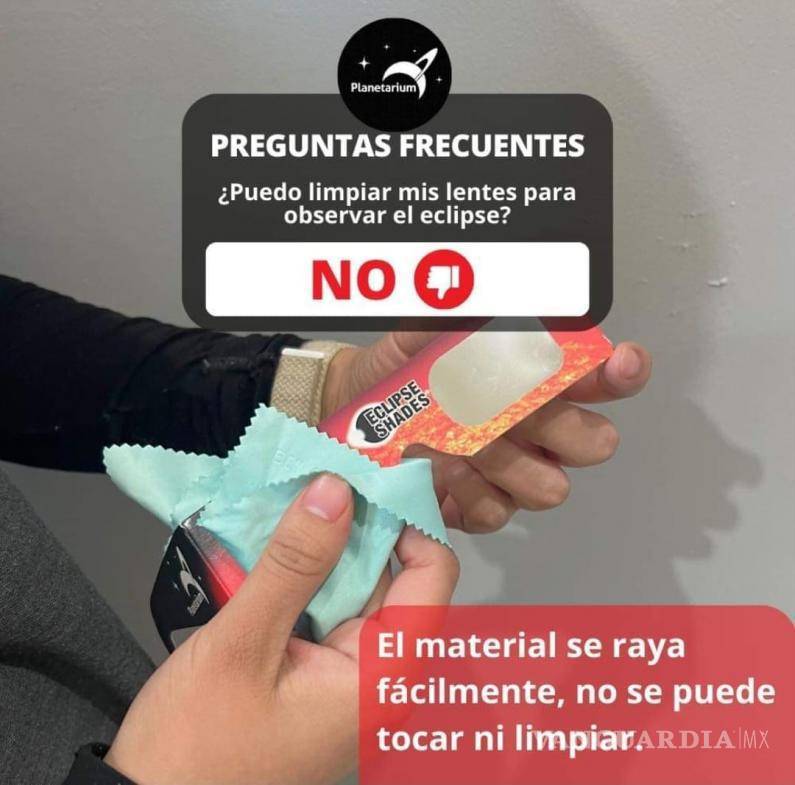 $!Los lentes no se deben de limpiar.