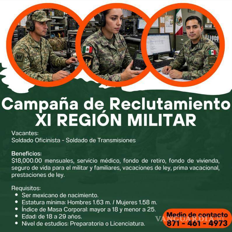 $!Ejército Mexicano abre reclutamiento para jóvenes en la XI Región Militar