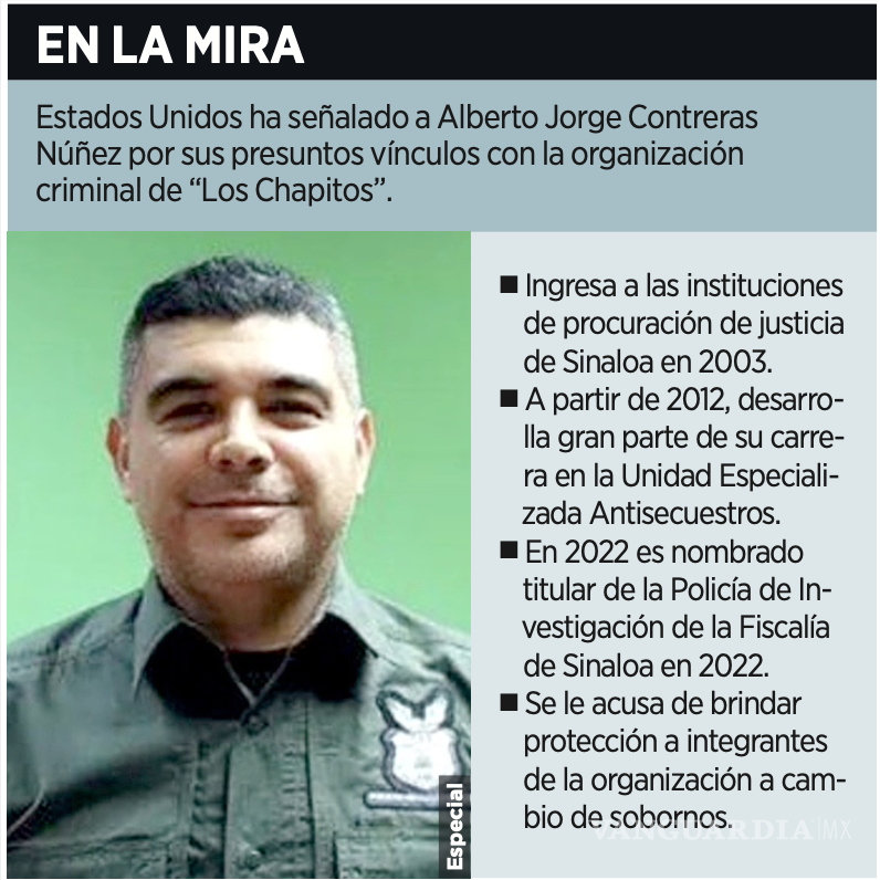 $!Pide Sinaloa pensión para ex mando policiaco señalado por EU de vínculos con crimen organizado