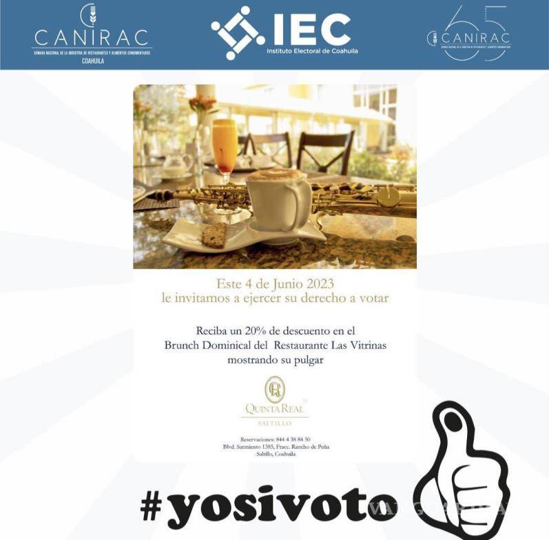 $!Restaurantes y museos incentivan el voto en Saltillo con promociones y descuentos