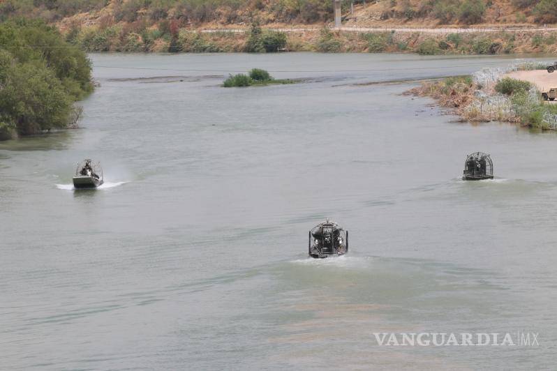 $!El Departamento de Seguridad Pública de Texas mantiene blindaje en el río Bravo para evitar que grupos de migrantes ingresen a territorio estadounidense.