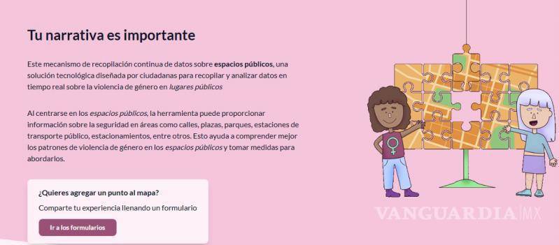 $!El Mapa Fuimos Todas registra 67 incidentes de violencia de género en Saltillo, concentrados principalmente en el Centro, donde mujeres han denunciado agresiones en calles y zonas de alta afluencia.